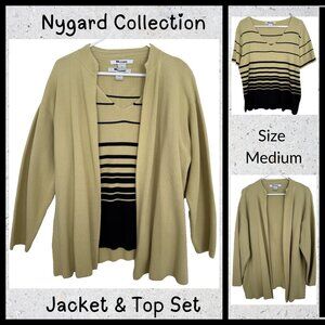 Vintage Nygard Womens Twinset Cardigan Sweater Top 2X Open Front Career Office